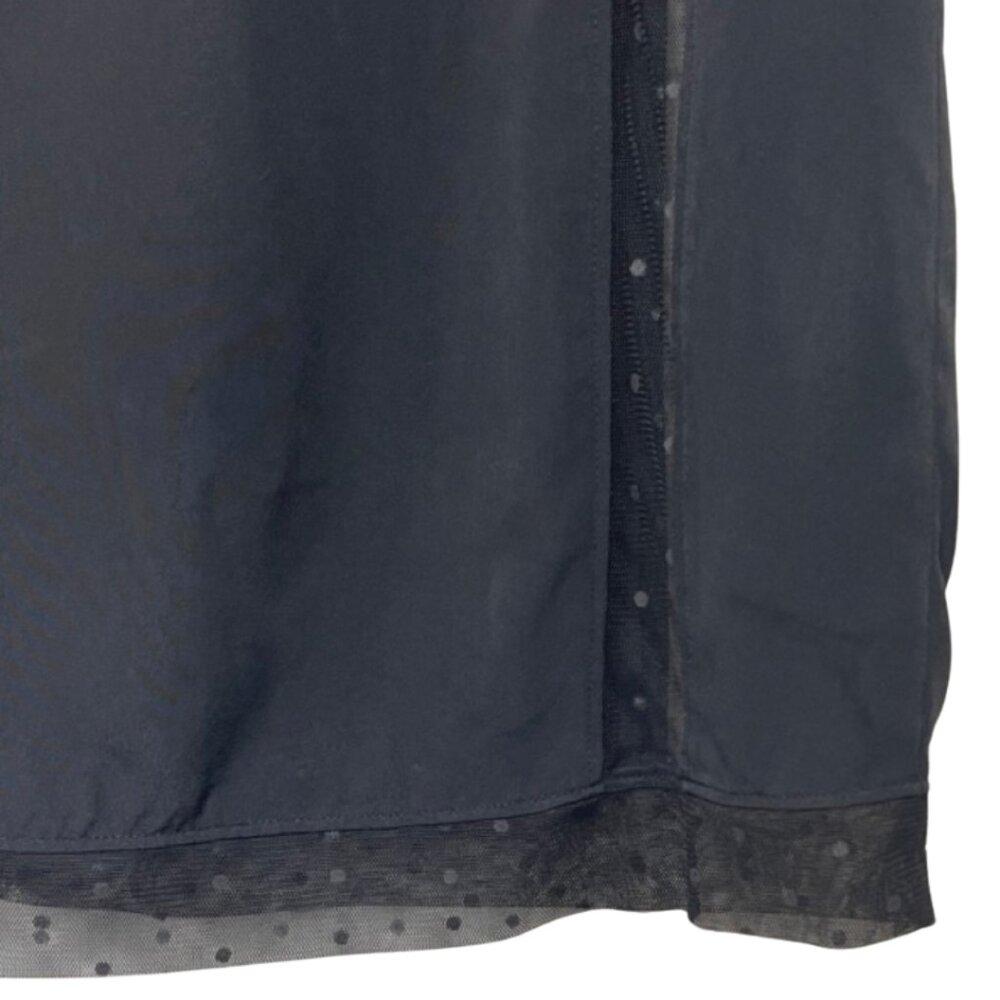 BROADWAY & BROOME | Black Sheer Polka Dot Cut Out Cap Sleeve Top | Size M - Picture 5 of 11